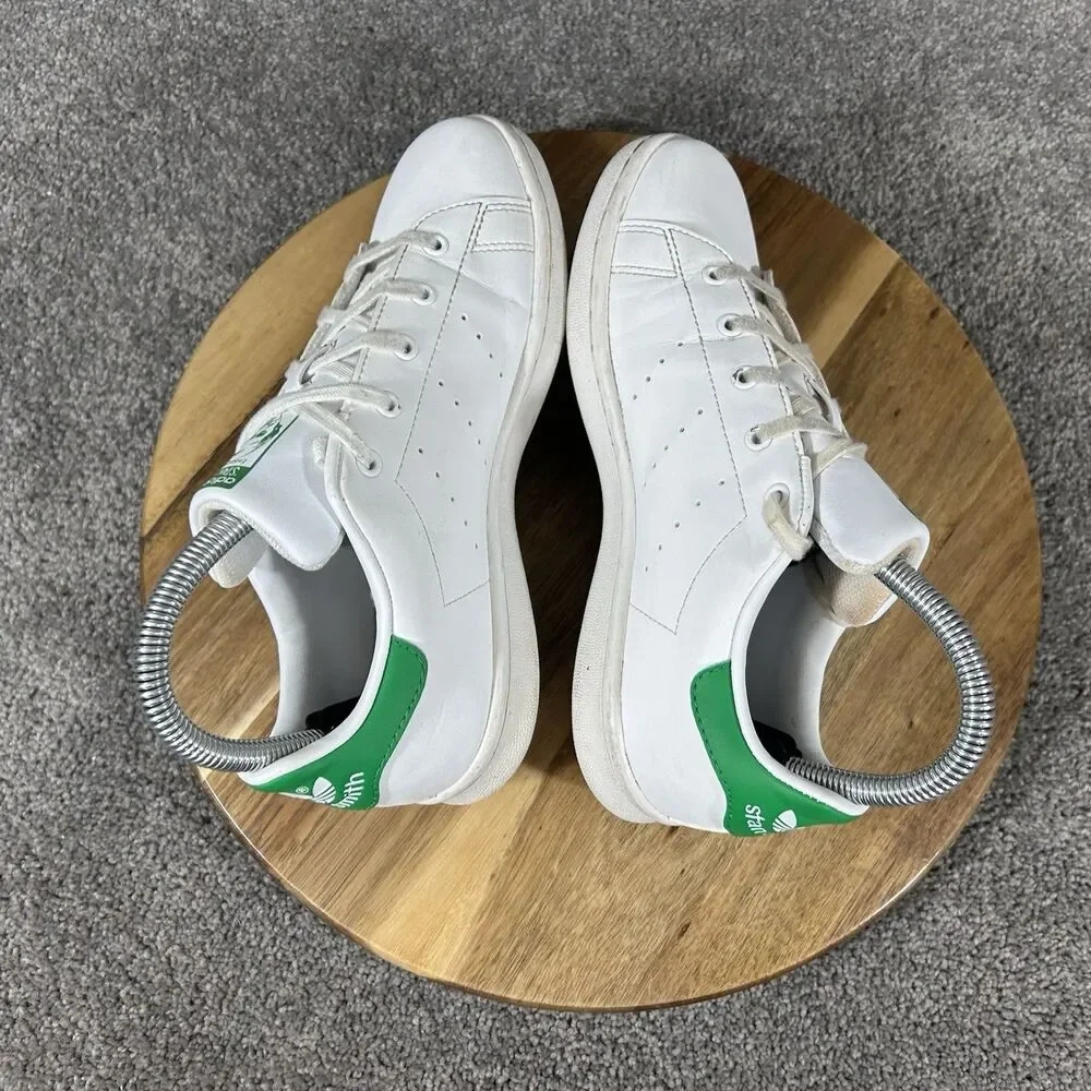 Adidas Originals Stan Smith Kids Youth Size 3 White Green Athletic Shoes Used